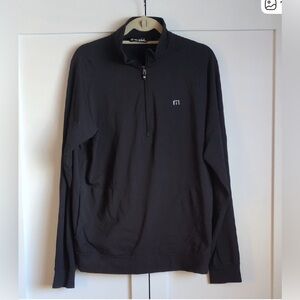 Travis Mathew Men's Size XL 1/4 Zip Black Golf Pullover